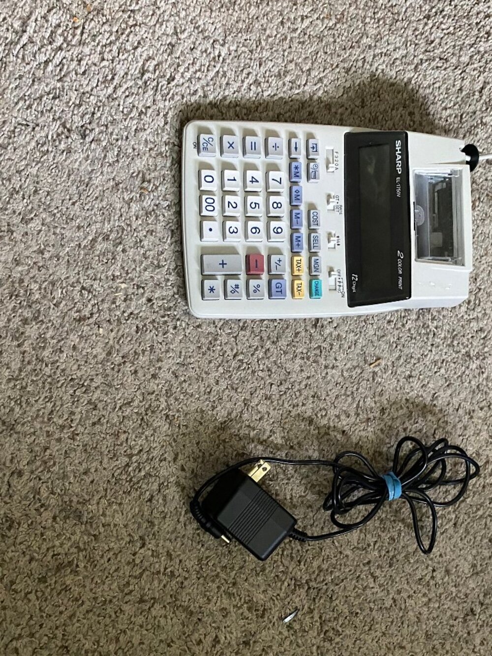 Sharp EL-1750V Electronic Financial Tax Sales Calculator  Two Color Printer